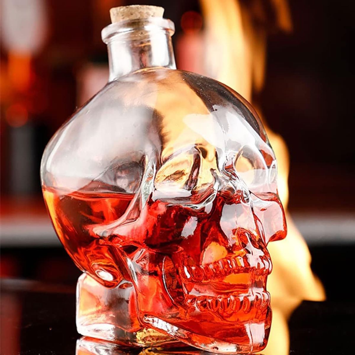 GENERICO - Jarra de vidrio con forma de Cráneo