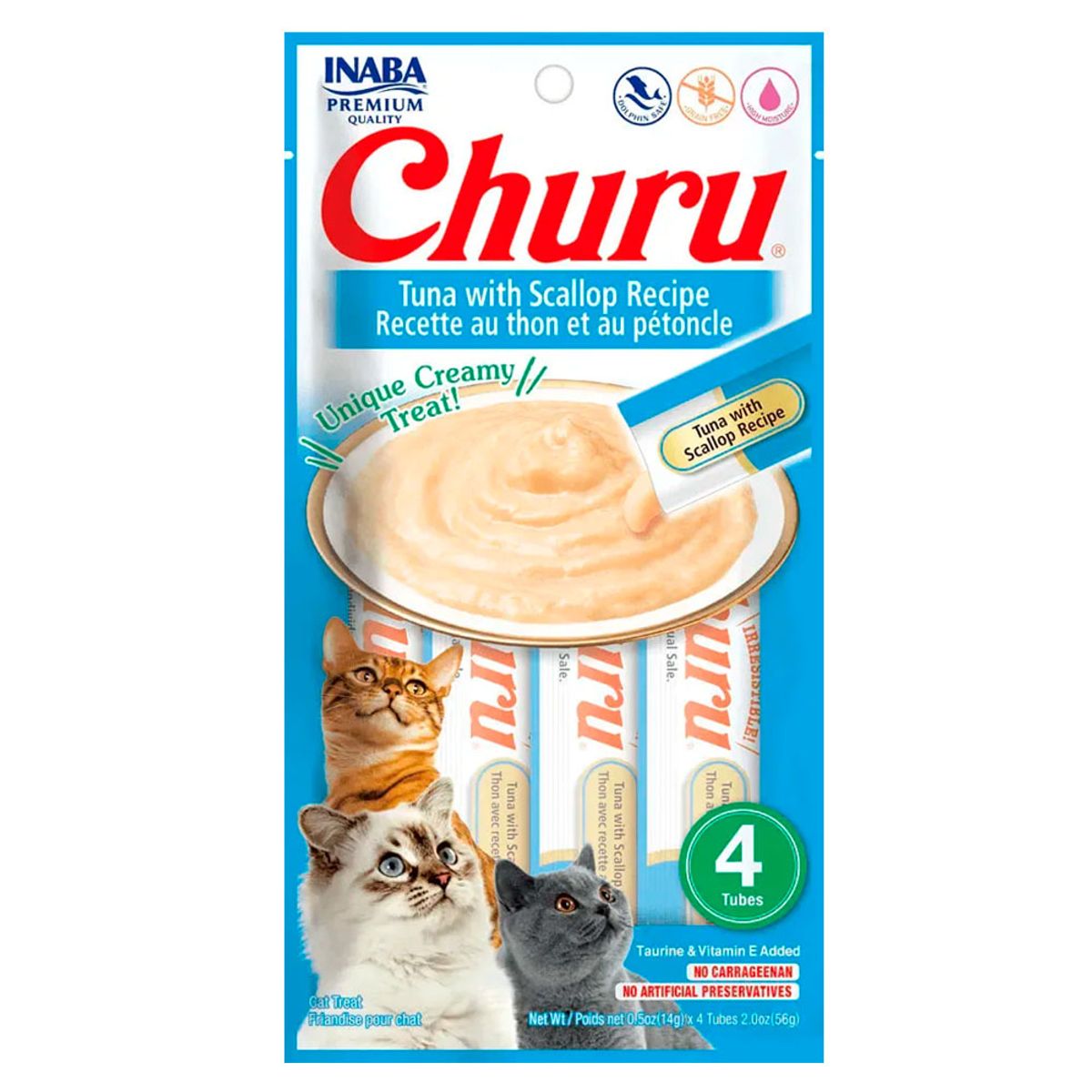 CHURU - Snack Cremoso Gato Churu Sabor Atún y Ostras 24 x 14gr