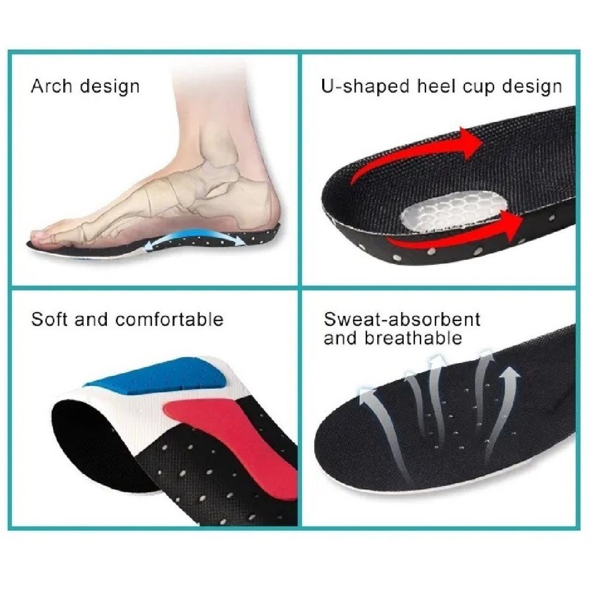 GENERICO - Plantilla Deportiva Ortopédica con Gel en Talón - TALLA 36-40