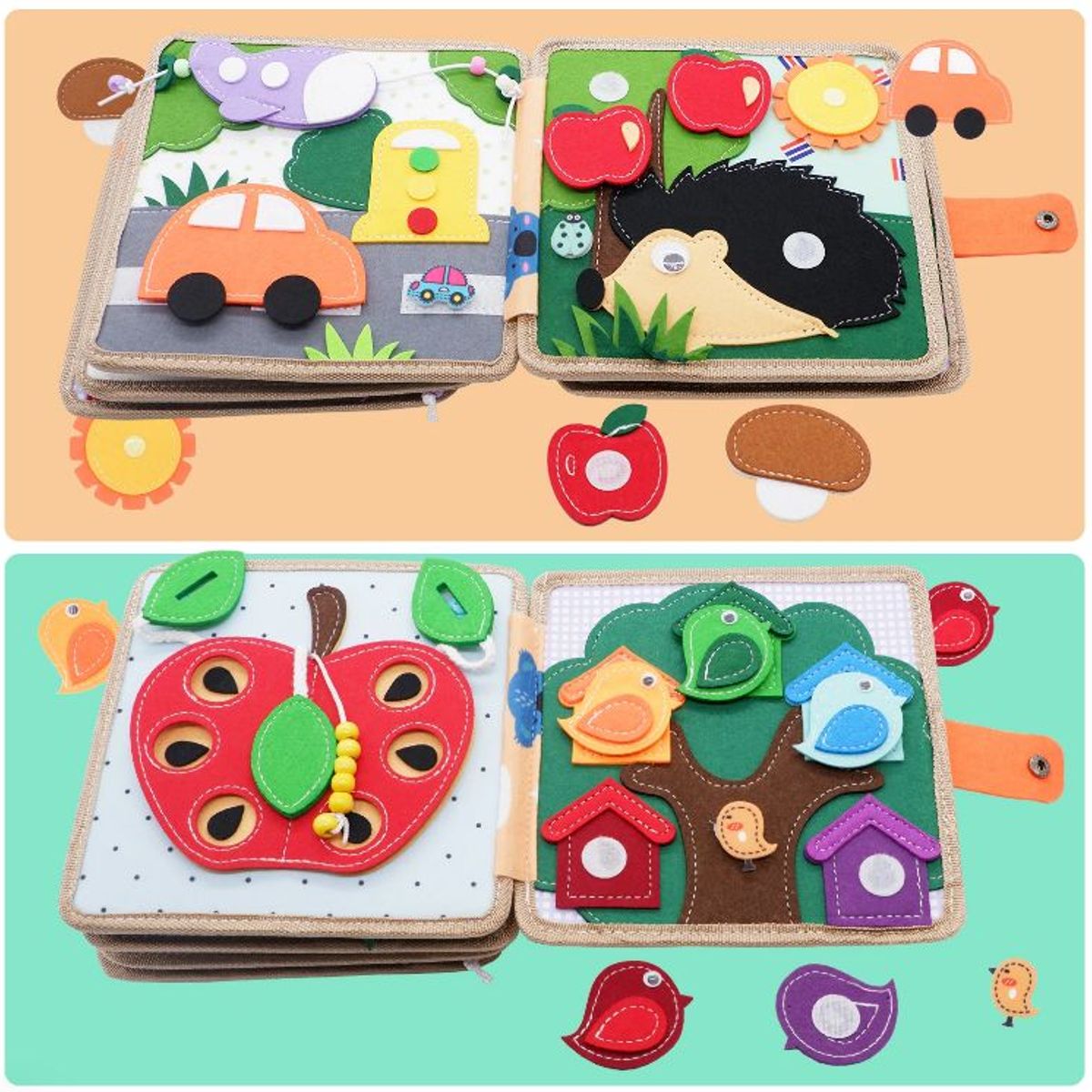 GENERICO - Libro sensorial con actividades Montessori para bebes