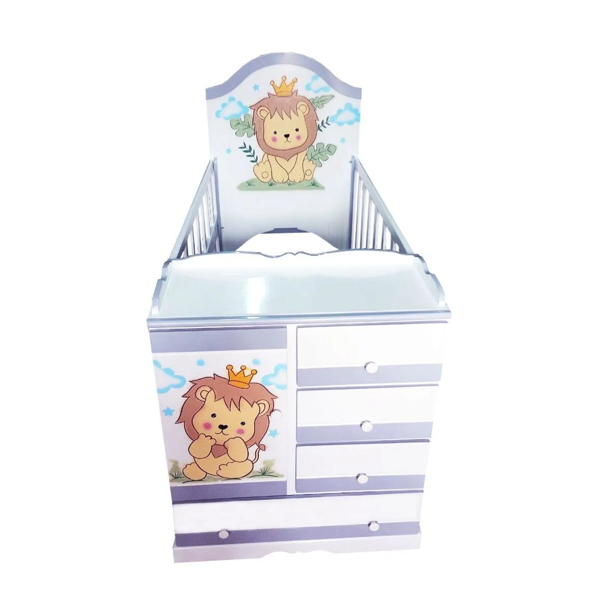 GENERICO - Cuna plomo león bebé - multicuna