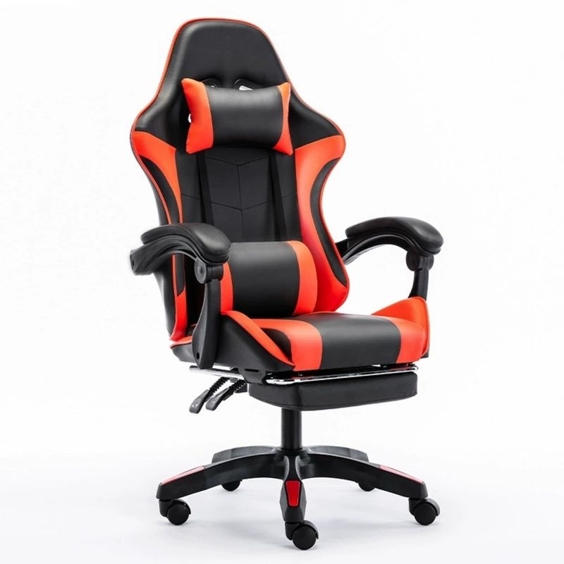 GENERICO - Silla Gamer Pro Negro con Rojo - Con Reposapies