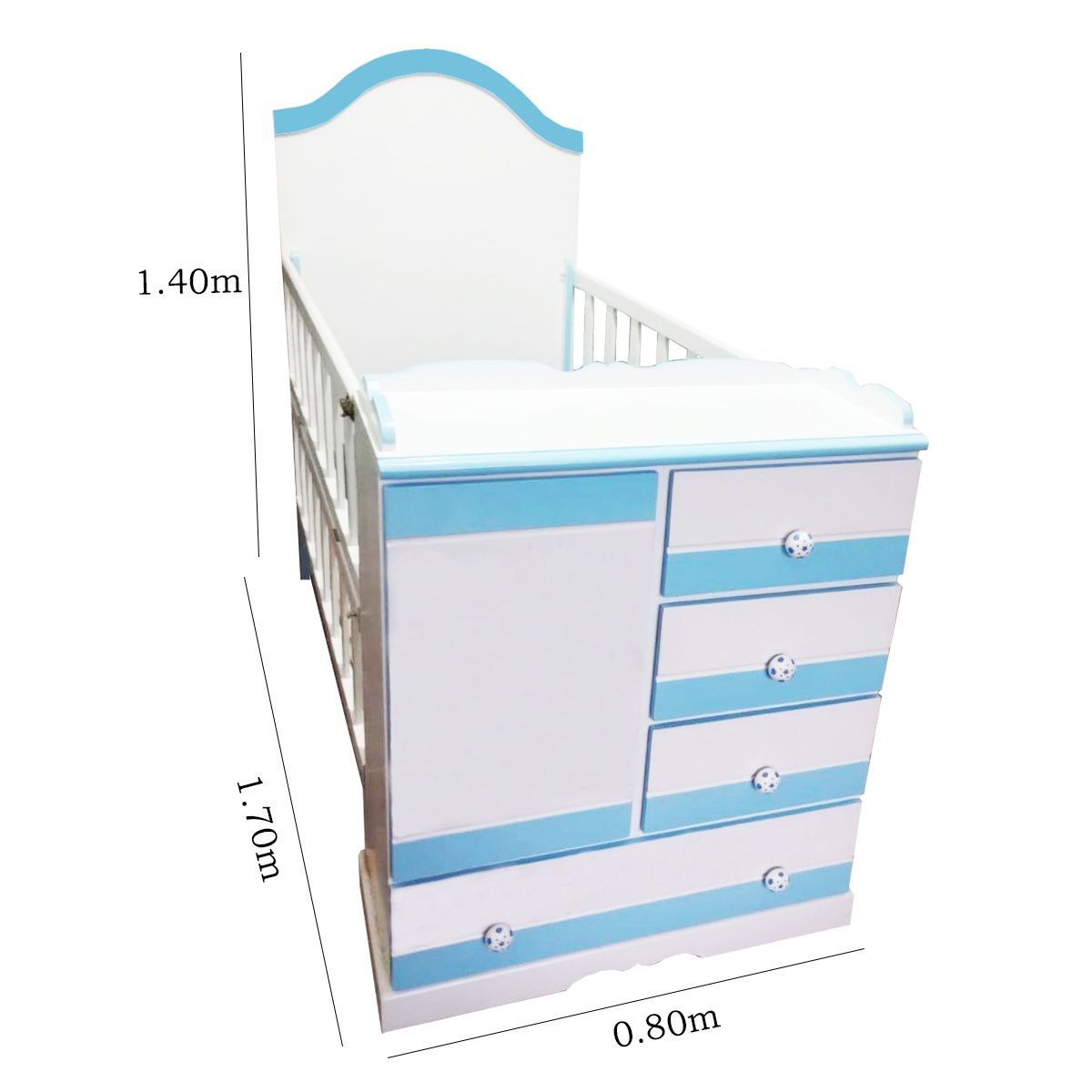 GENERICO - MULTICUNA CUNA PARA BEBE  DE 0 A 3 AÑOS CELESTE