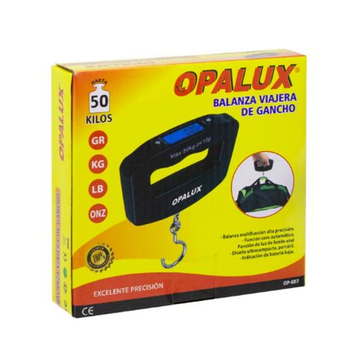 OPALUX - Balanza Viajera de Gancho OP-607 OPALUX
