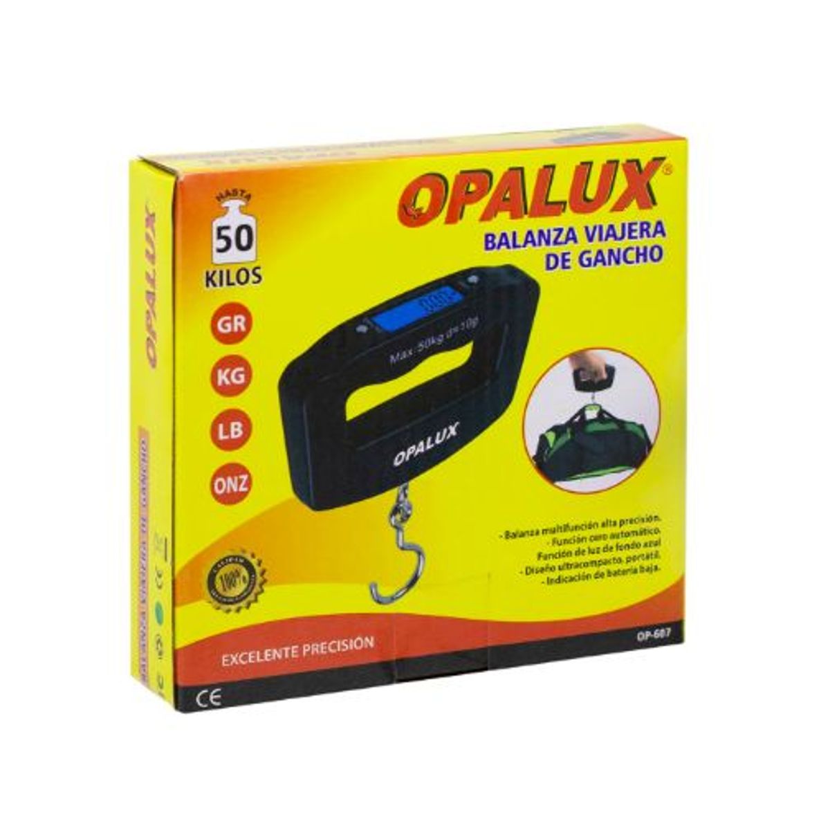 OPALUX - Balanza Viajera de Gancho OP-607 OPALUX
