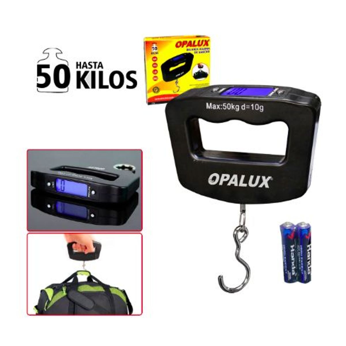 OPALUX - Balanza Viajera de Gancho OP-607 OPALUX