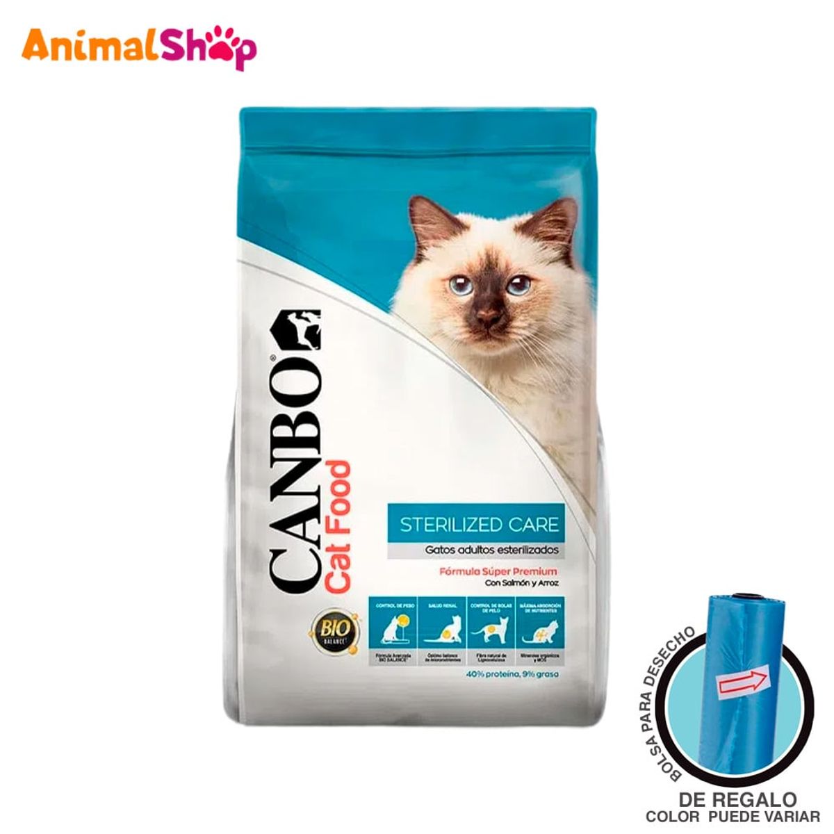 CANBO - Comida Para Gato Canbo Adulto Esterilizado Salmón Arroz 1Kg