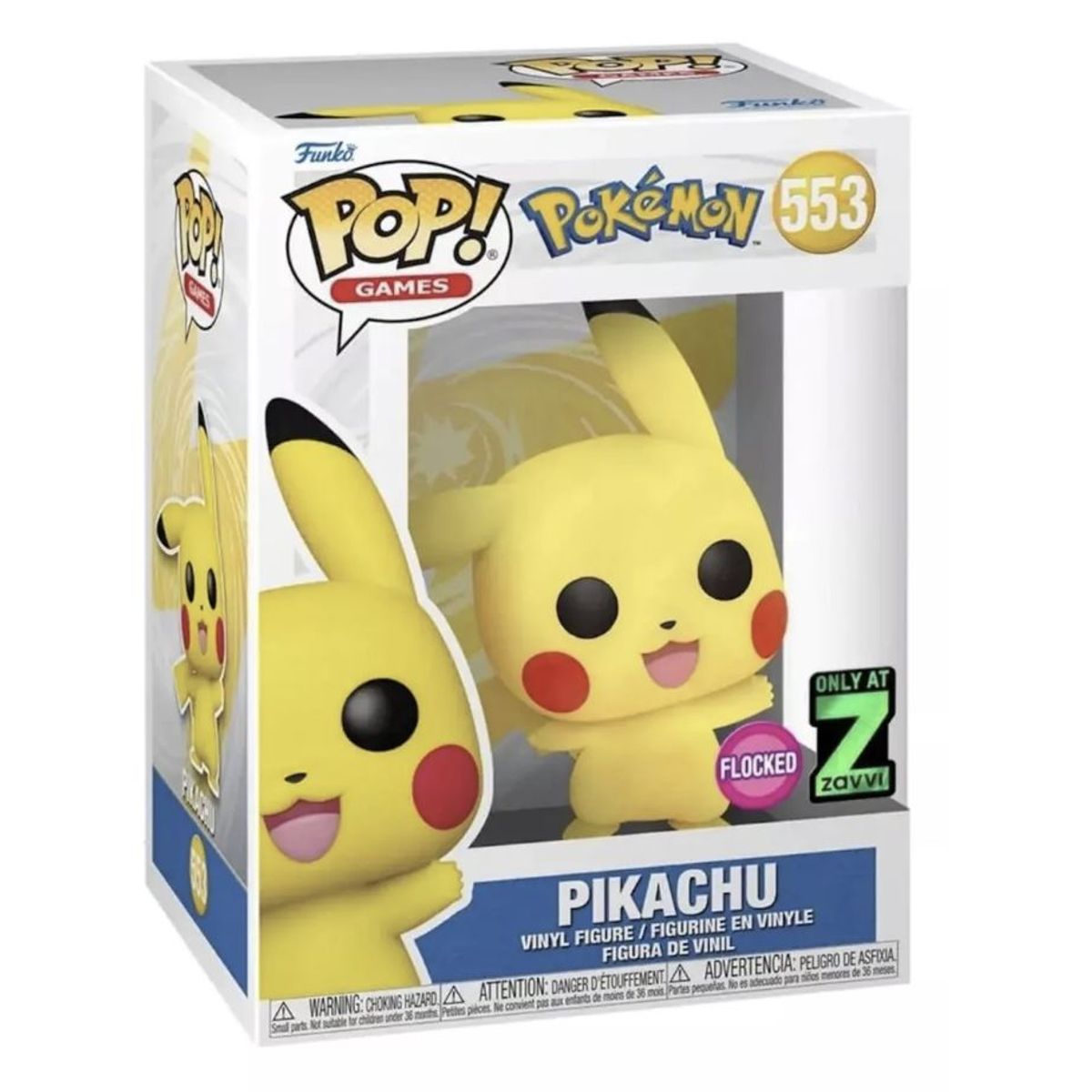 FUNKO - Pikachu Flocked Funko Pop 553 Pokemon Zavvi Exclusive