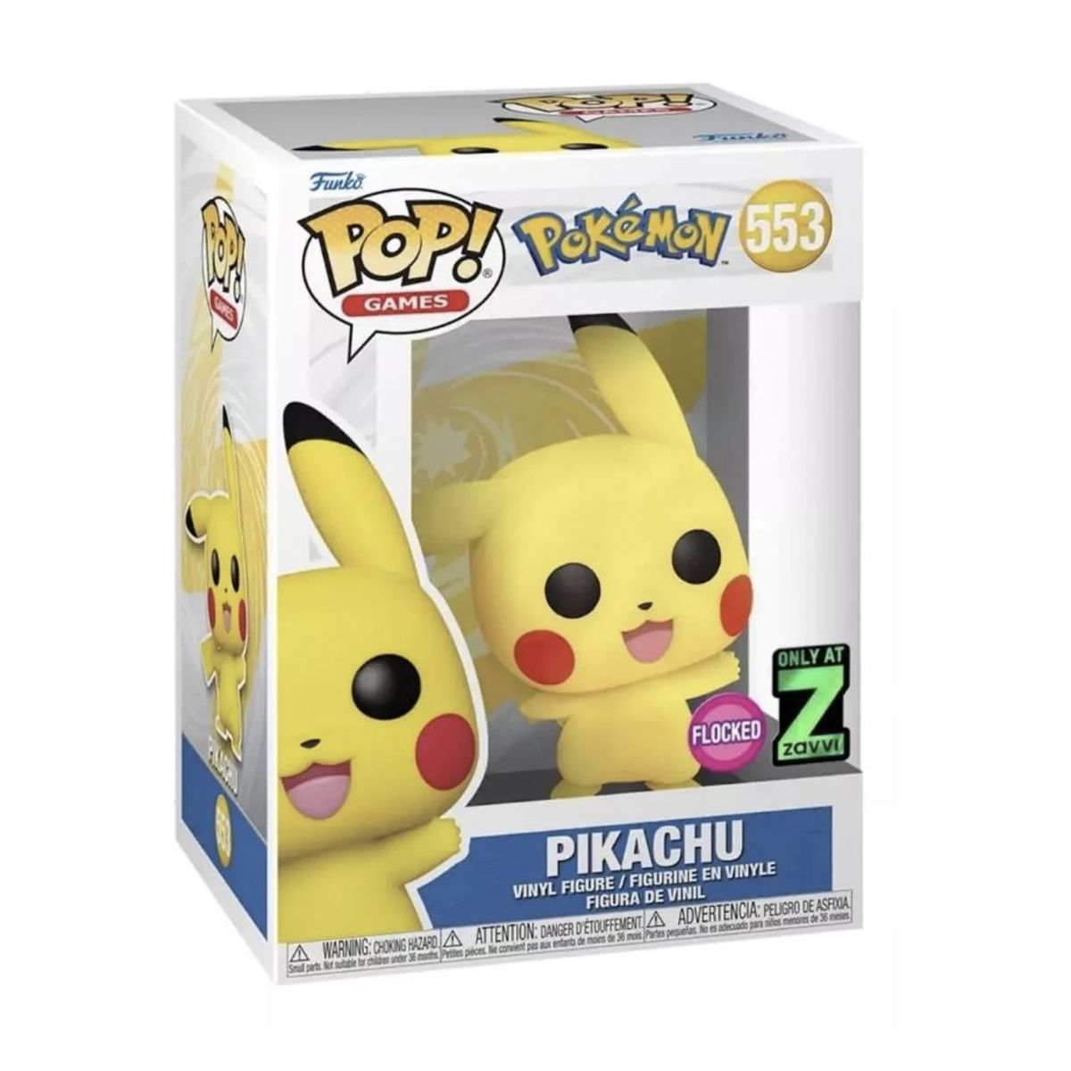 FUNKO - Pikachu Flocked Funko Pop 553 Pokemon Zavvi Exclusive
