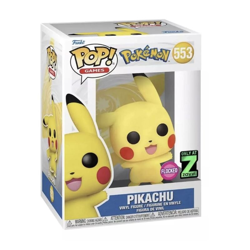 FUNKO - Pikachu Flocked Funko Pop 553 Pokemon Zavvi Exclusive