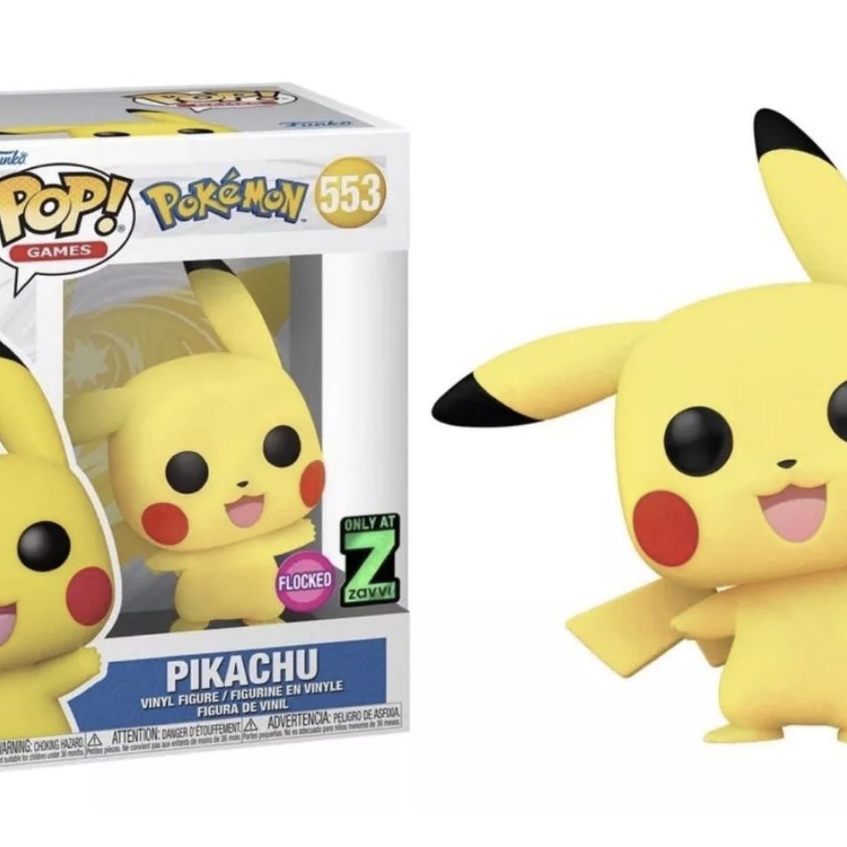 FUNKO - Pikachu Flocked Funko Pop 553 Pokemon Zavvi Exclusive