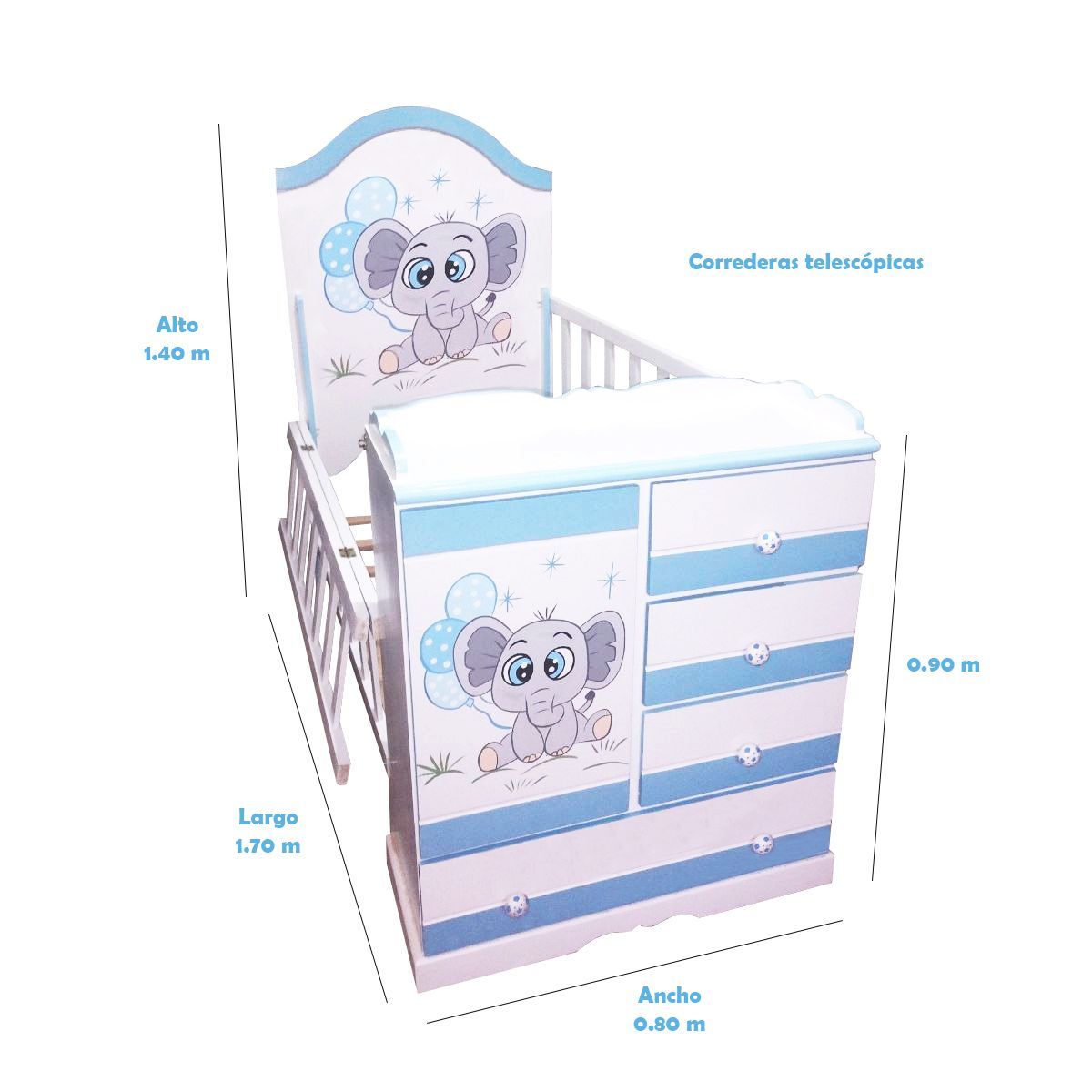 GENERICO - Cuna modelo elefante bebe - multicuna