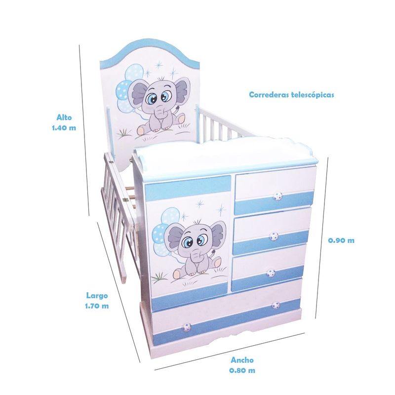 GENERICO - Cuna modelo elefante bebe - multicuna