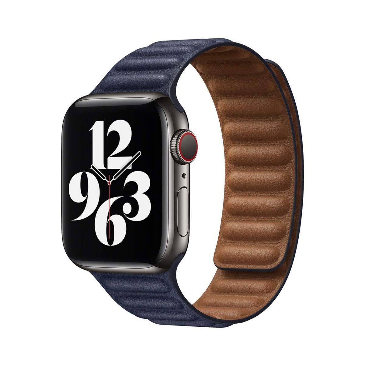 GENERICO - Correa de cuero imantada - AZUL NOCHE - 42mm 44mm 45mm 49mm