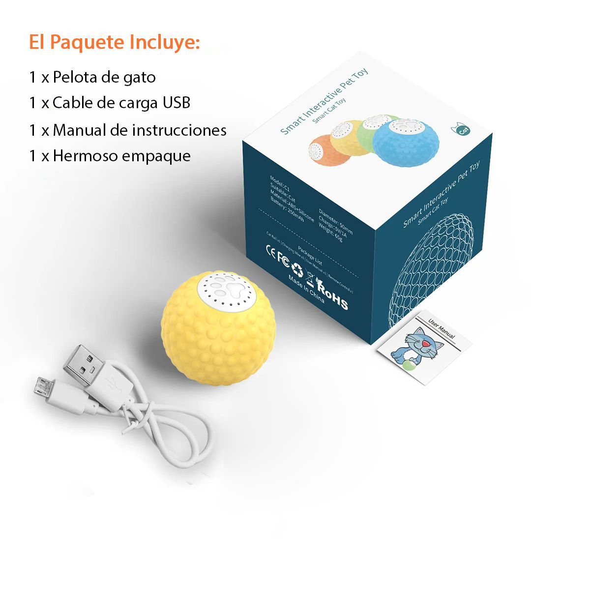 GENERICO - Pelota Interactiva para Gatos con Sonido