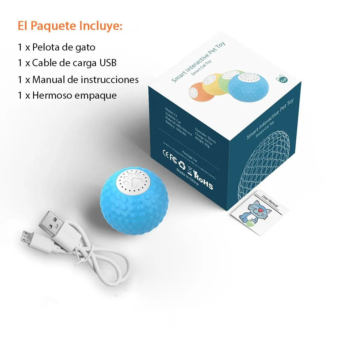 GENERICO - Pelota Interactiva para Gatos con Sonido