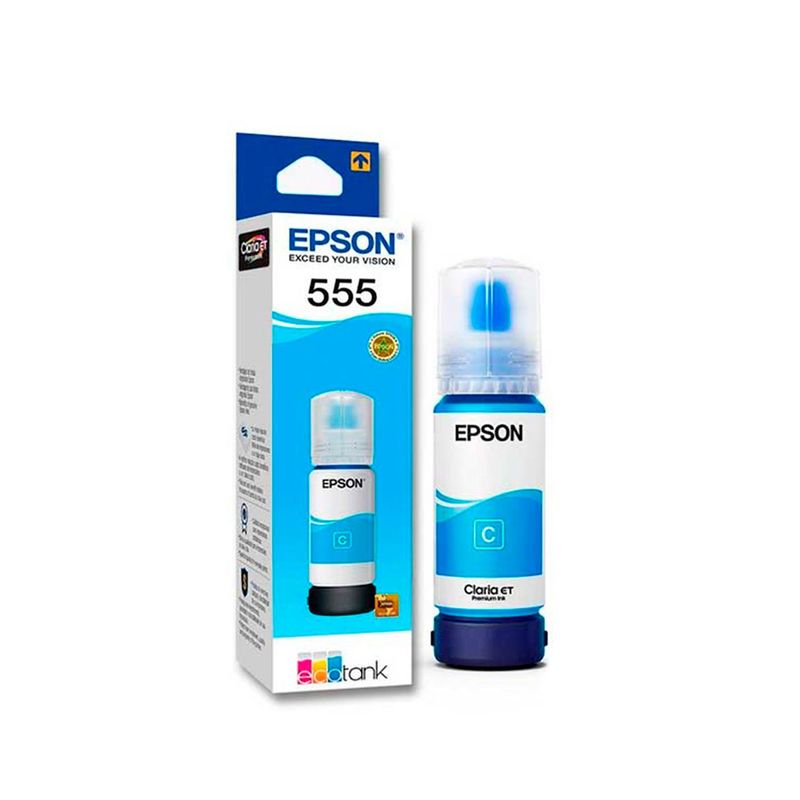EPSON - Epson T555 - Cyan - recarga de tinta para EcoTank L8160, L8180