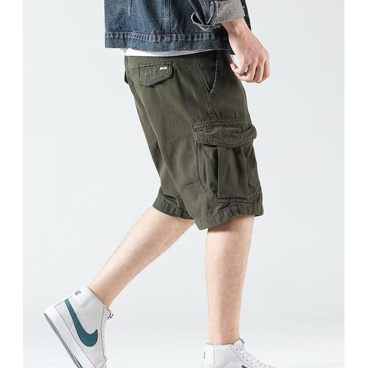 BLWOENS - Pantalones cortos masculinos para Hombre-Verde