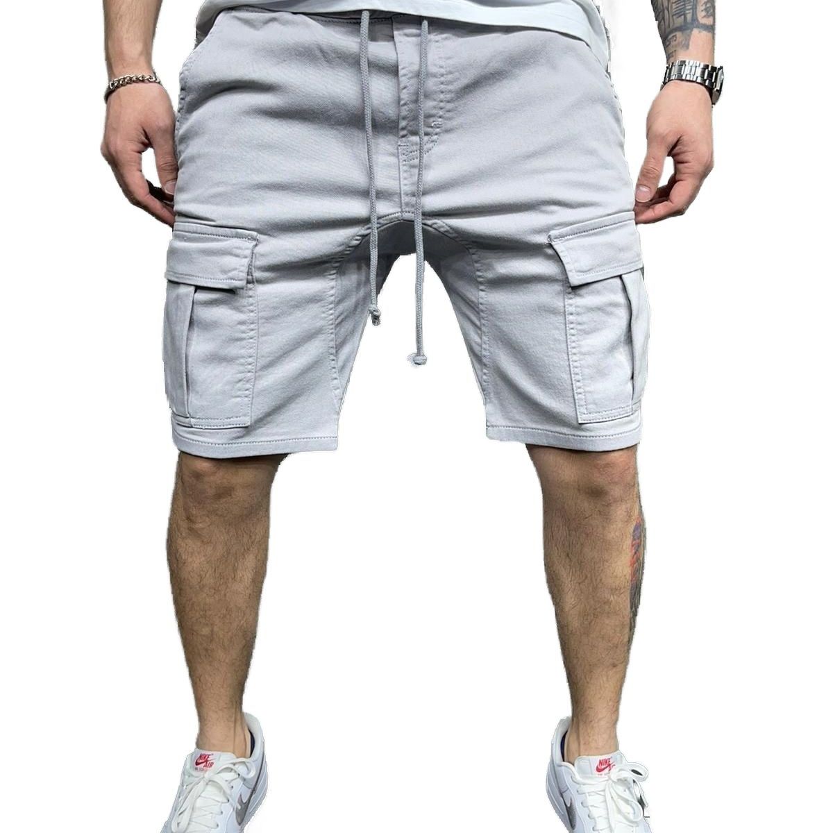 BLWOENS - Pantalones cortos masculinos para Hombre-Gris