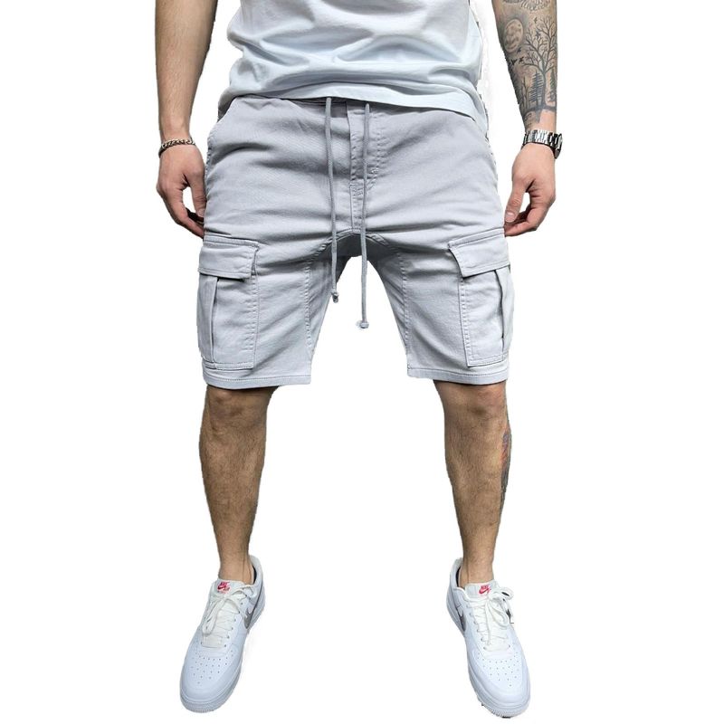 BLWOENS - Pantalones cortos masculinos para Hombre-Gris