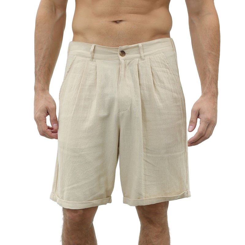 BLWOENS - Pantalones cortos masculinos para Hombre-Beige