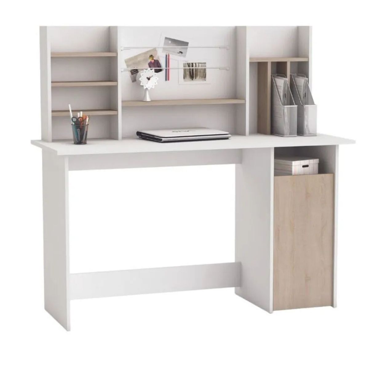 TU MESITA - ESCRITORIO JUVENIL 1 PUERTA COLOR BLANCOROBLE CLARO CANCUN TU MESITA