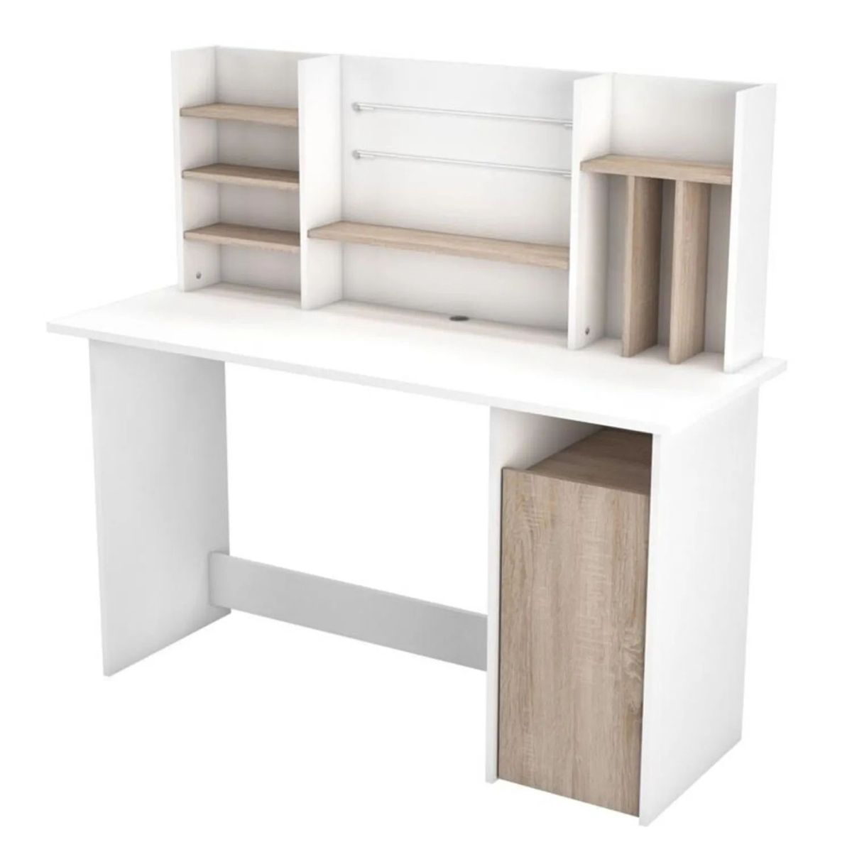 TU MESITA - ESCRITORIO JUVENIL 1 PUERTA COLOR BLANCOROBLE CLARO CANCUN TU MESITA