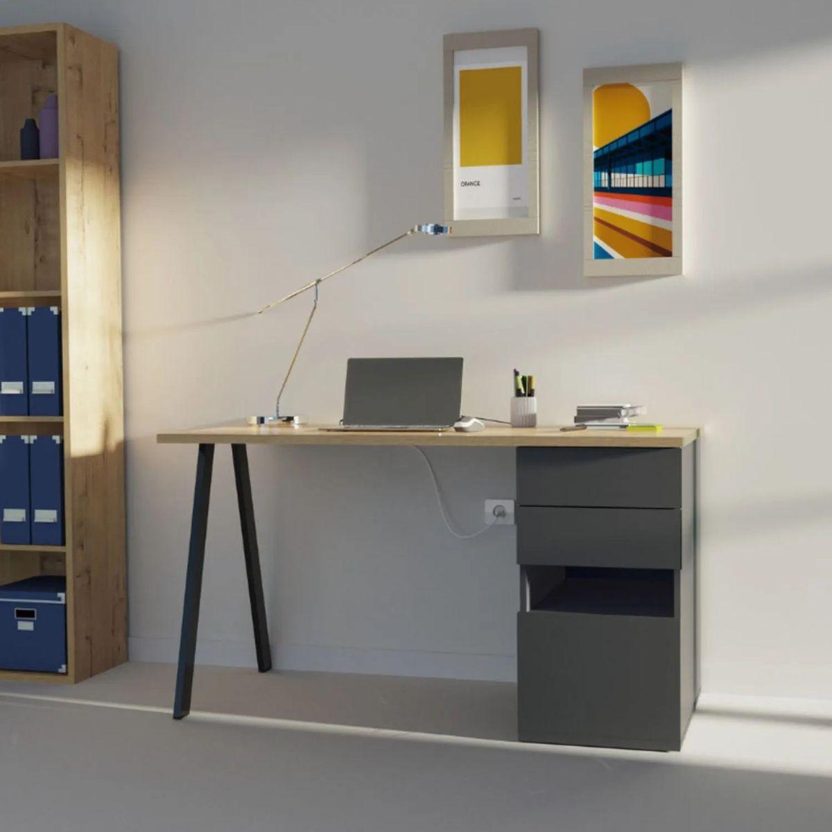 TU MESITA - ESCRITORIO MODERNO KIROBA COLOR NEGRODUNA TU MESITA