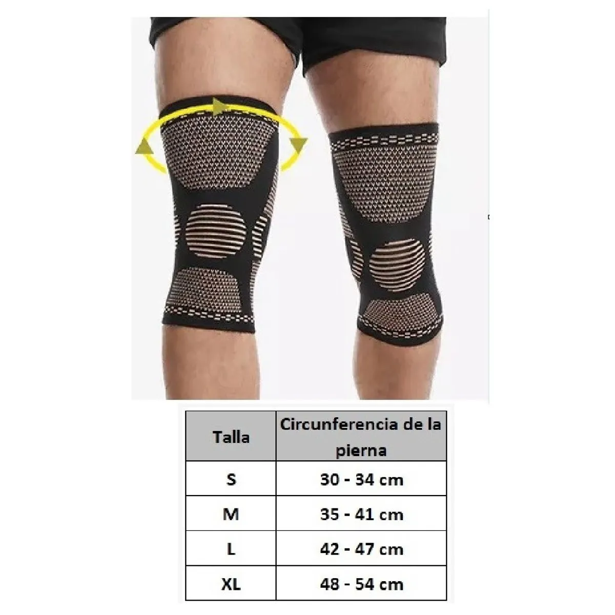 GENERICO - Rodillera de Compresión con Hilos de Cobre - TALLA XL