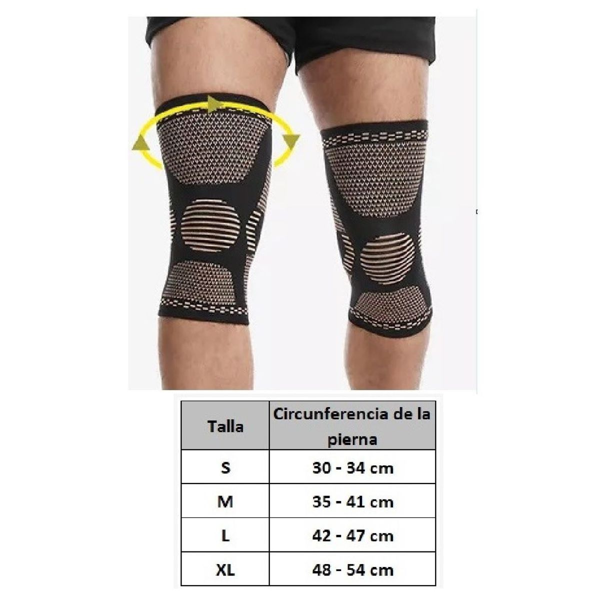 GENERICO - Rodillera de Compresión con Hilos de Cobre - TALLA M