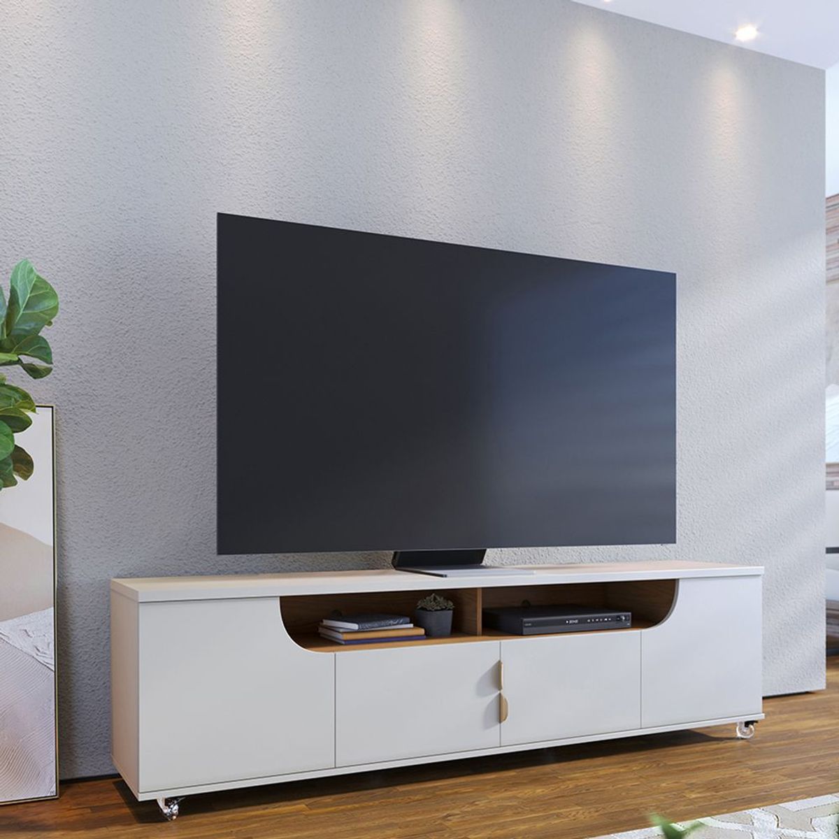 PAZART MUEBLES - MESA DE TV RUAH OFF WHITE 75