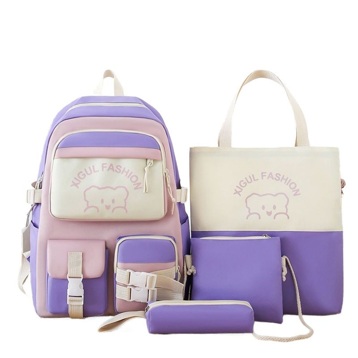 BLWOENS - Mochila de anime para estudiantes- 4 piezas