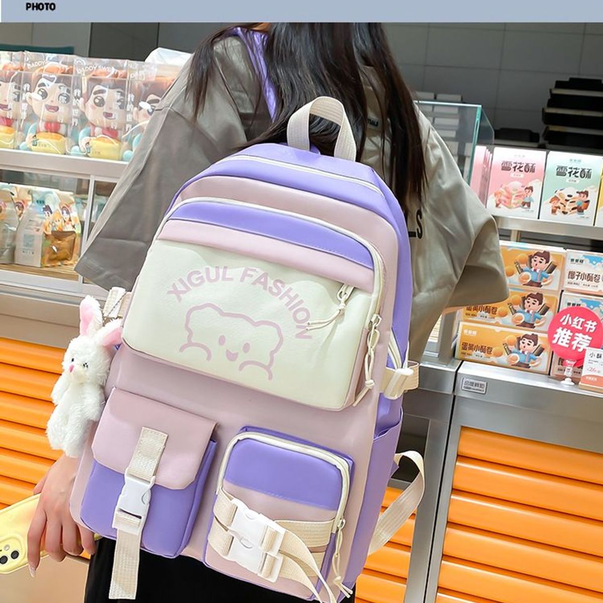 BLWOENS - Mochila de anime para estudiantes- 4 piezas