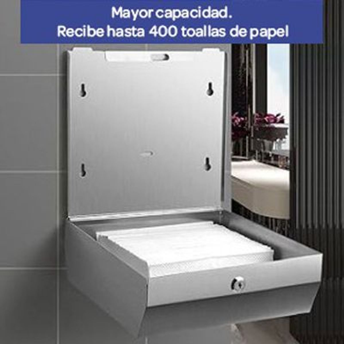 GENERICO - Dispensador de Acero para Papel Toalla en Hojas