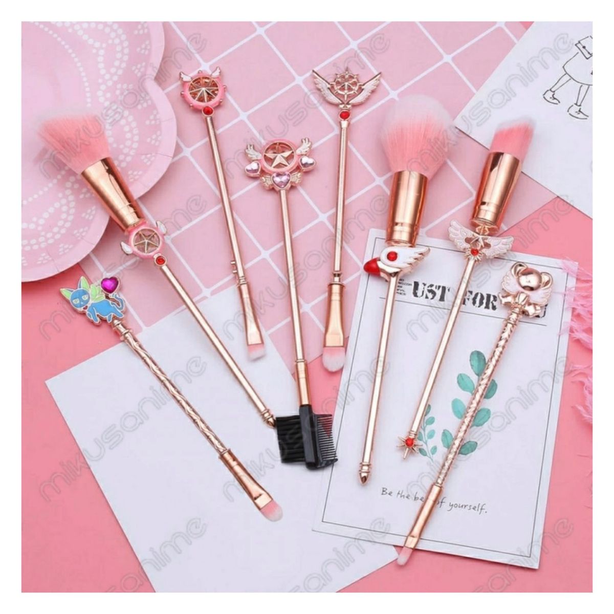 GENERICO - Set de brochas pelo suave - 8 piezas