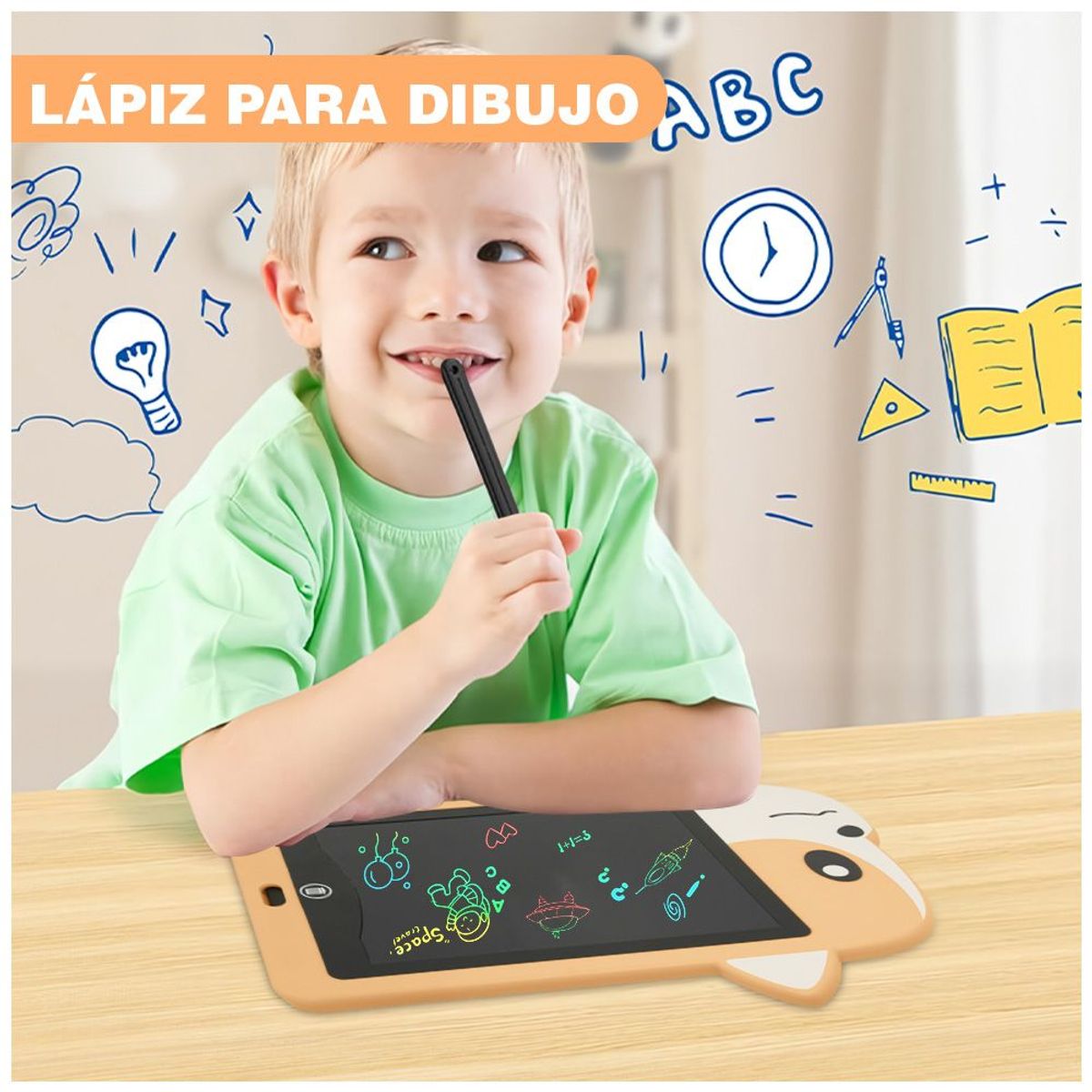 KELLER - Tablet Pizarra LCD Trazo de Colores Niños DiseñoPerro BG HD2