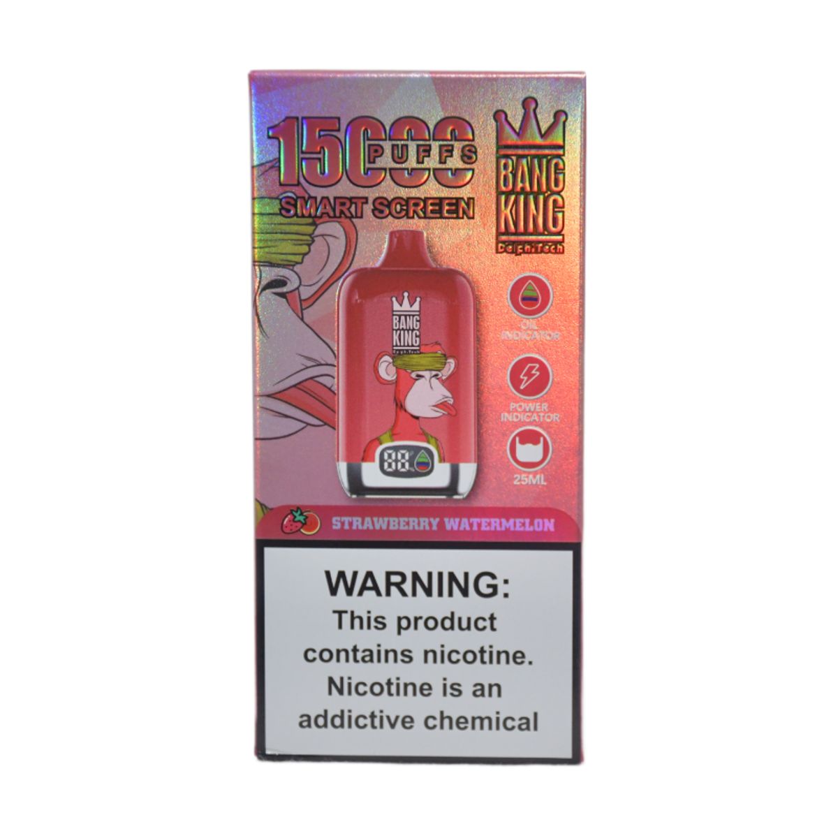 GENERICO - VAPEADOR BANG KING STRAWBERRY WATERMELON DE 15000 PUFFS