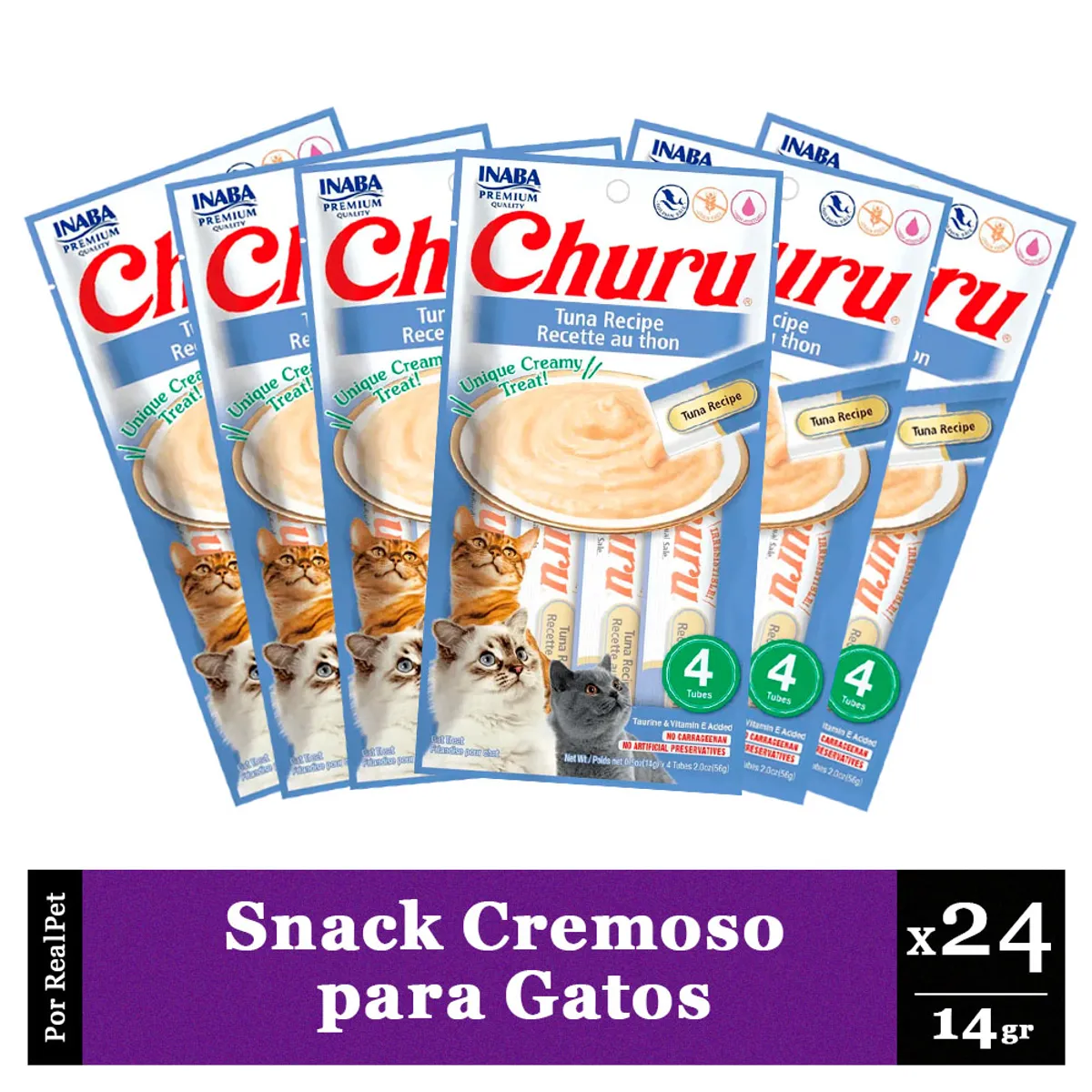 CHURU - Snack Cremoso para Gato Churu Sabor Atún 24 x 14gr