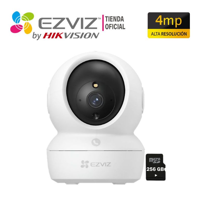 EZVIZ - Cámara IP H6C PRO 4MP Ezviz visión 360° Botón Llamada + SD256Gb