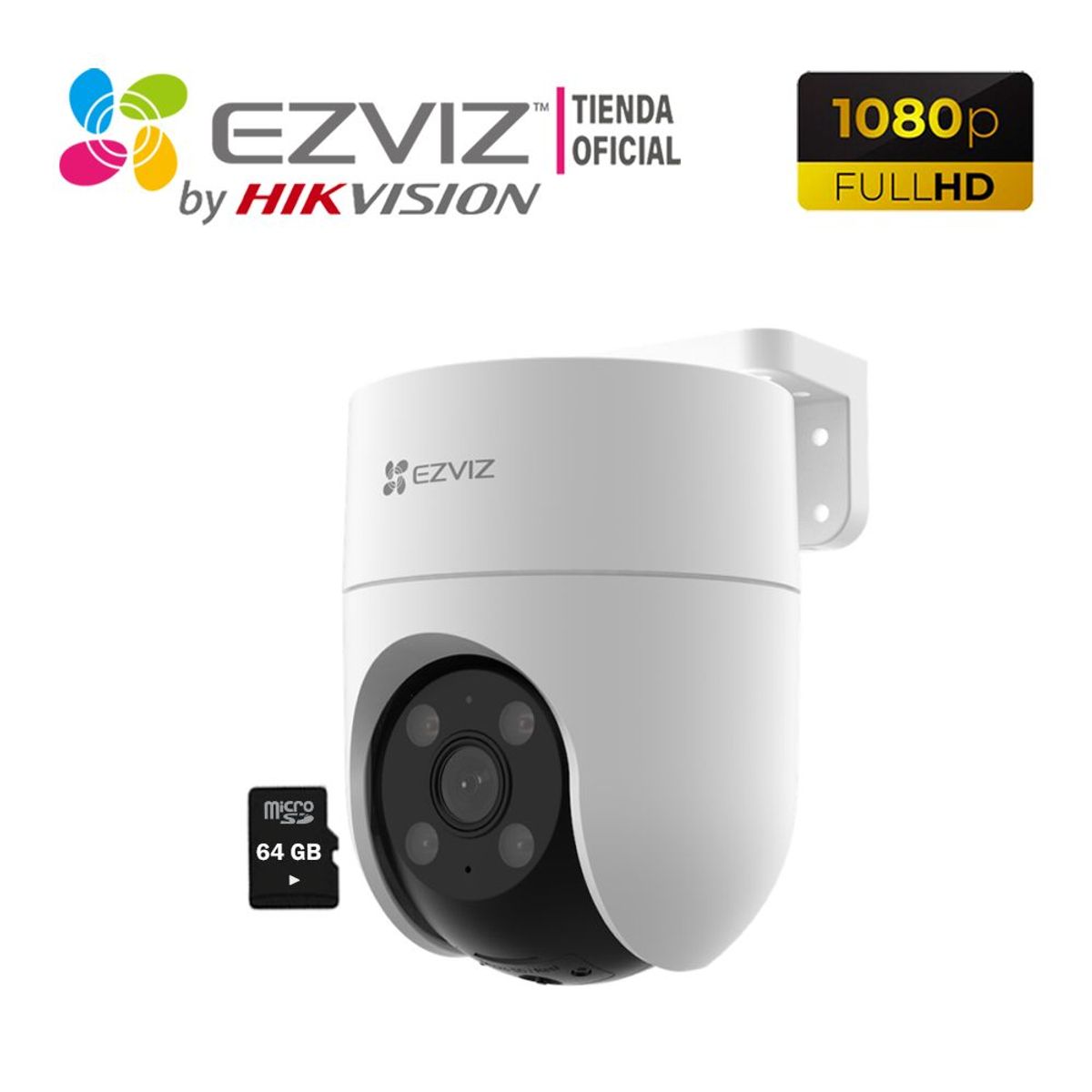 EZVIZ - Cámara IP H8C Full Hd Ezviz Wifi giro 360° + Micro SD 64GB