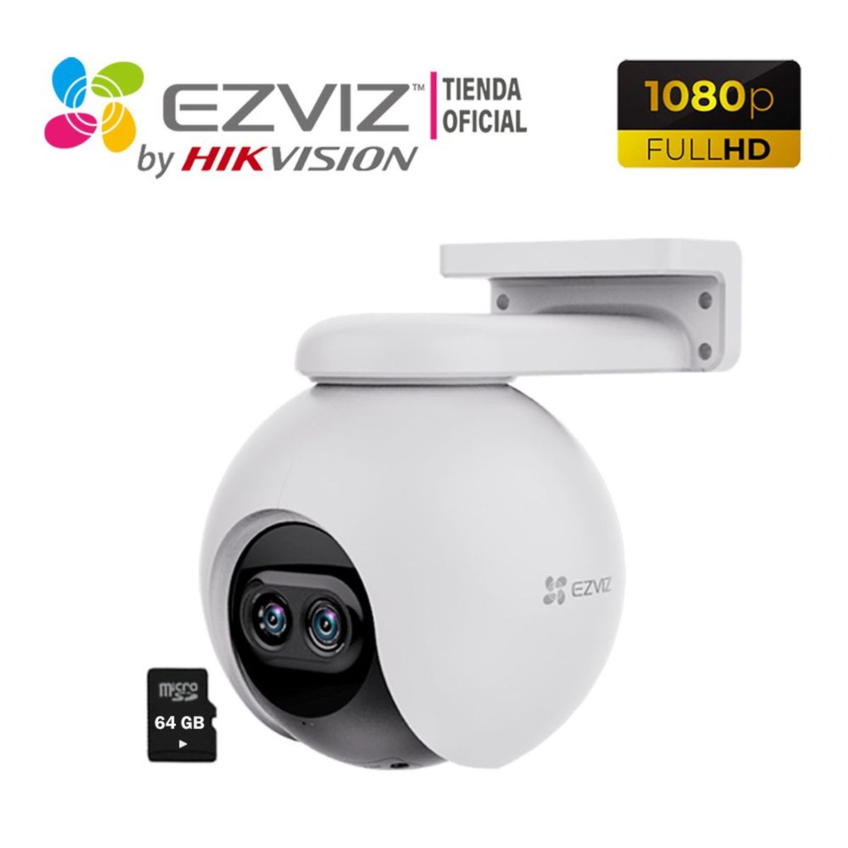 EZVIZ - Cámara IP Exterior C8PF Full Hd Ezviz Zoom x8 Doble Lente +Sd 64Gb