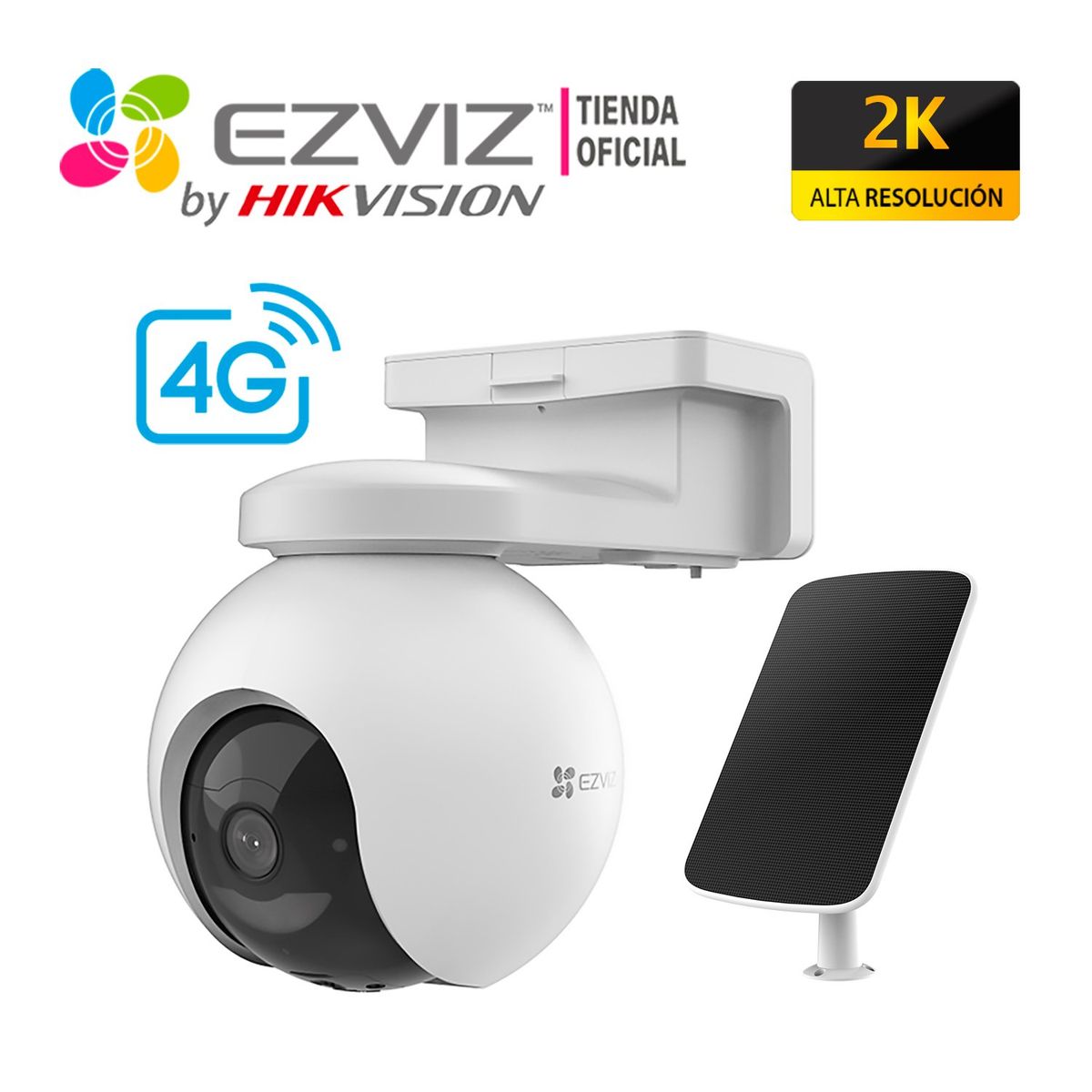 EZVIZ - Cámara Exterior EB8 4G 2K Ezviz con Gps + Panel solar