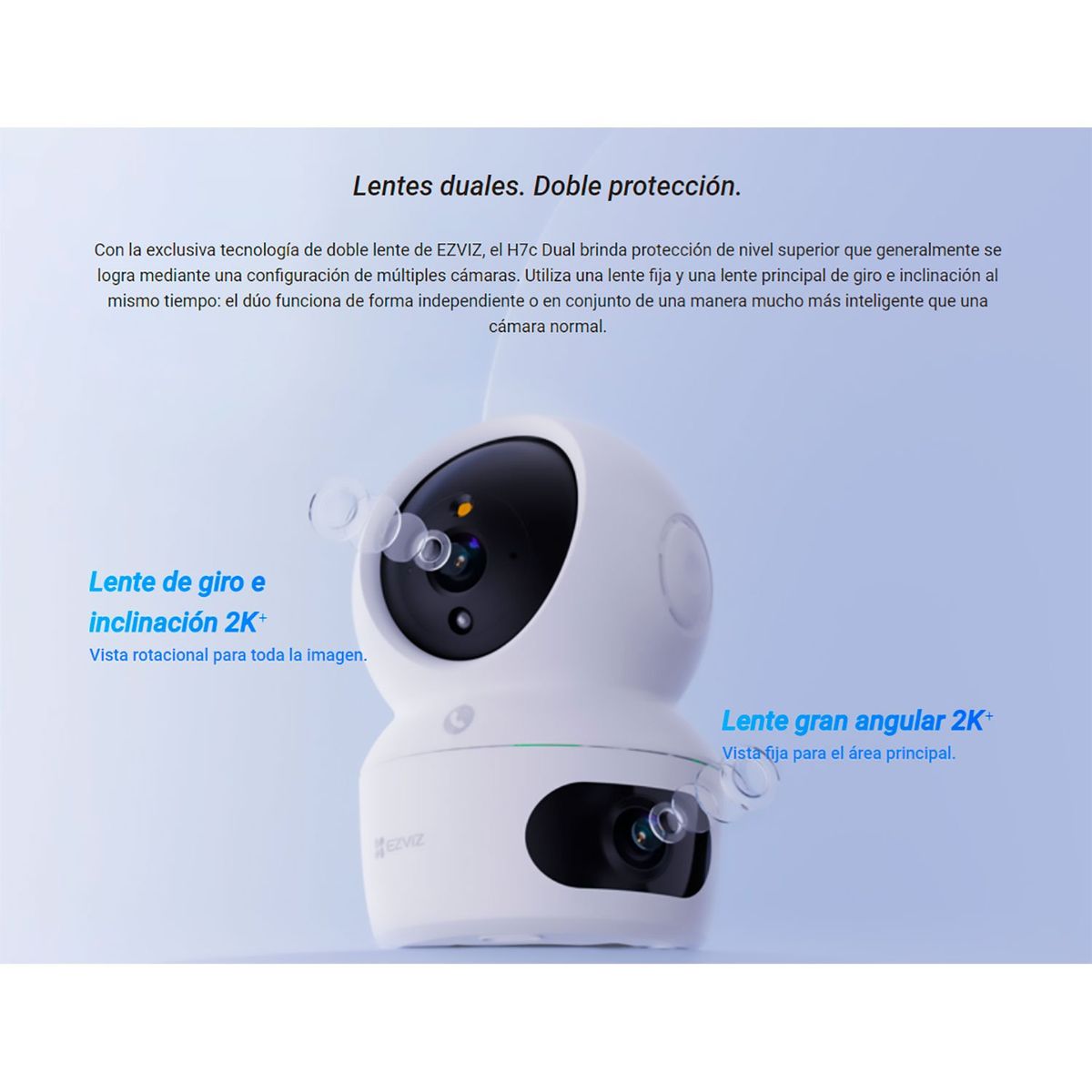 EZVIZ - Cámara IP H7C 4MP + 4MP Ezviz Doble Lente Interior Giratoria 360°