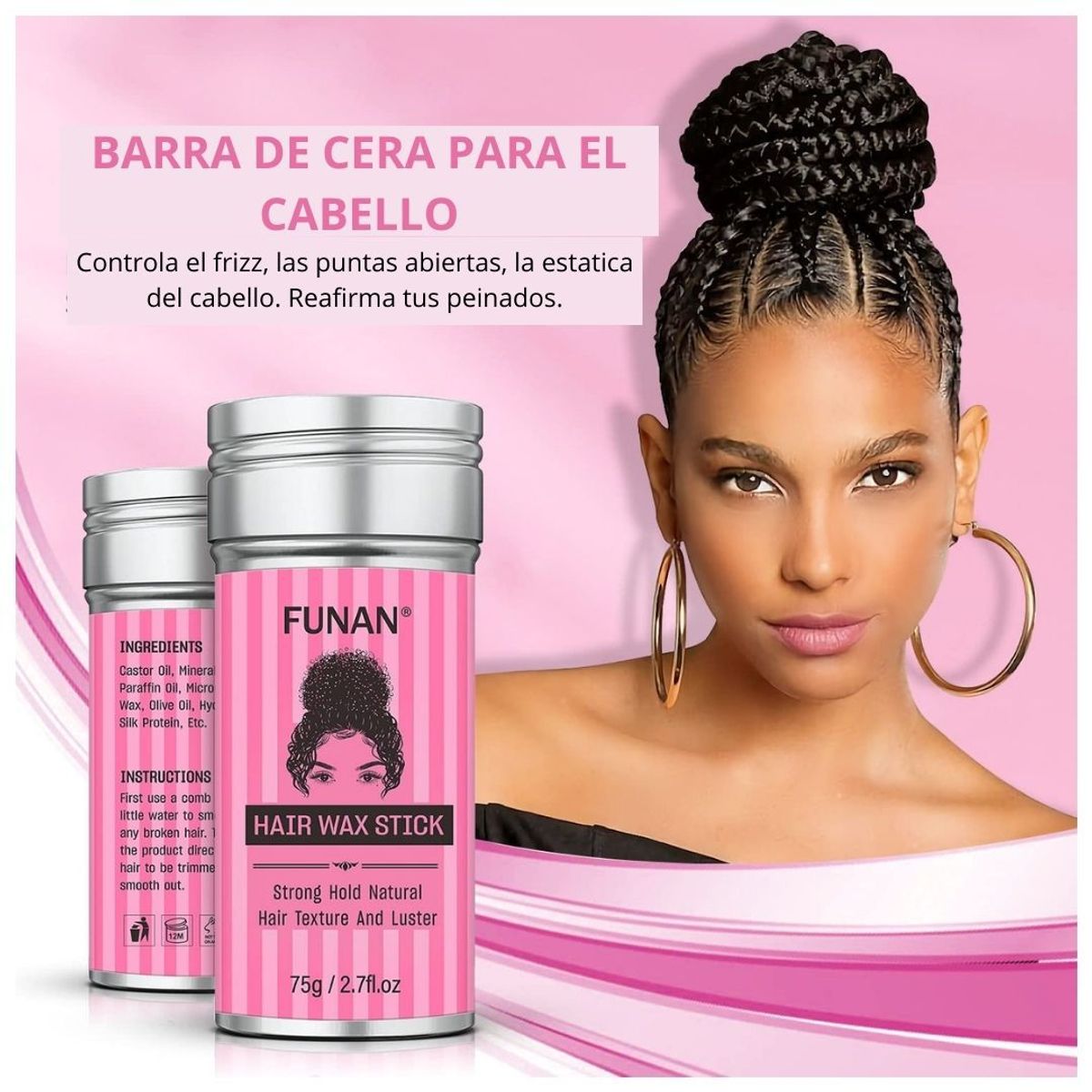 GENERICO - Barra de Cera para Cabello Control de Encrespamiento Frizz Nutritivo
