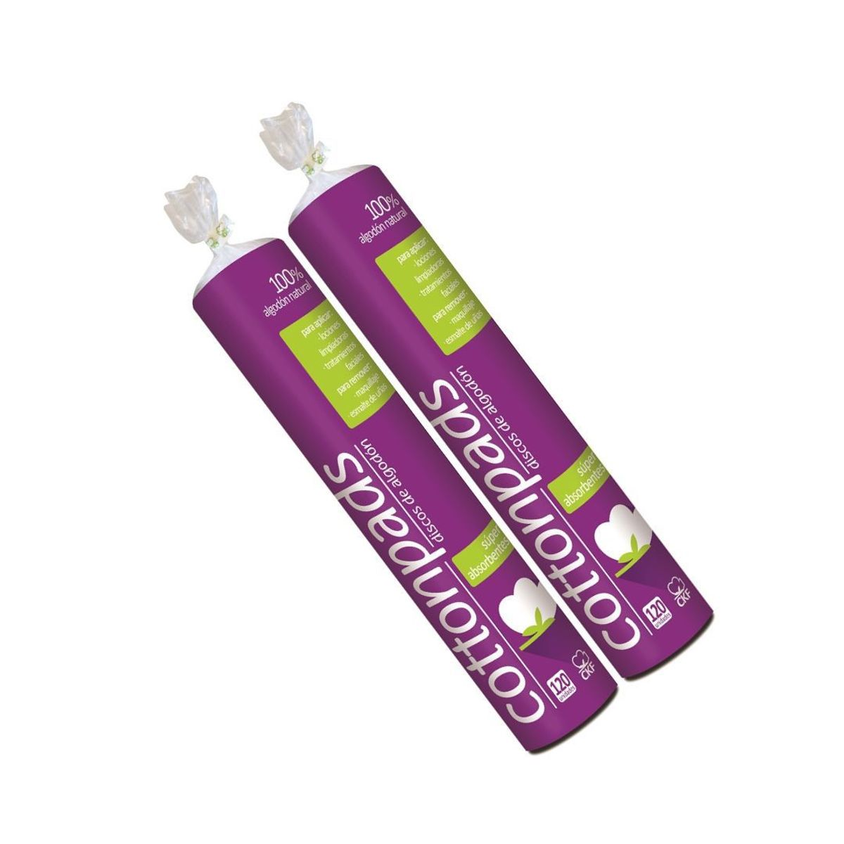 GENERICO - Cotton Pads Discos CKF Para Remover Maquillaje 120Pzs x 02Unidades