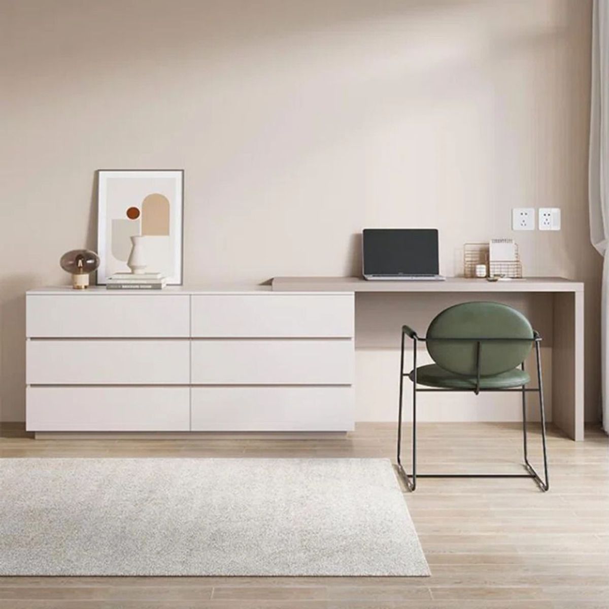 TU MESITA - Escritorio mas Cómoda Expandible Paris 6 cajones TU MESITA