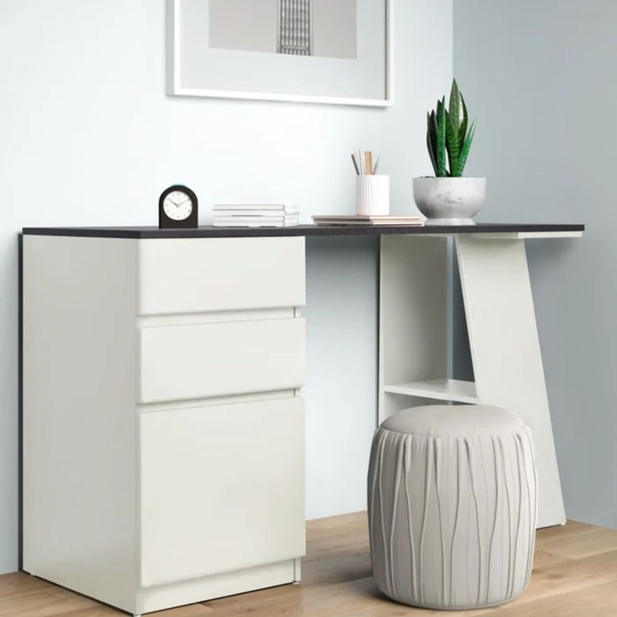 TU MESITA - Escritorio Contemporáneo Margot color NegroBlanco TU MESITA