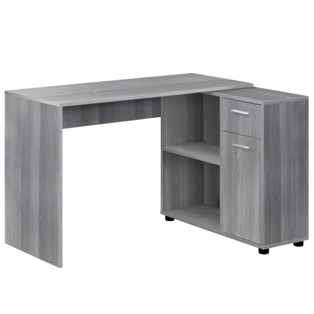 TU MESITA - Escritorio Esquinero Issco color Gris 1 puerta 1 cajón TU MESITA