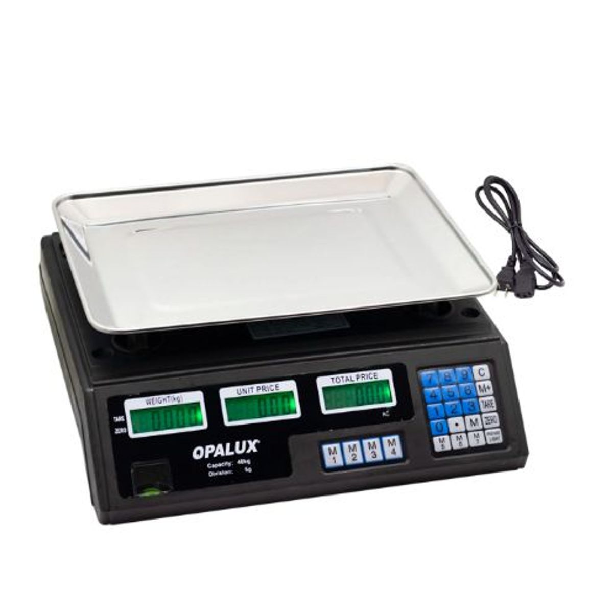 OPALUX - Balanza Digital Recargable 40Kg OP-208C-BK OPALUX