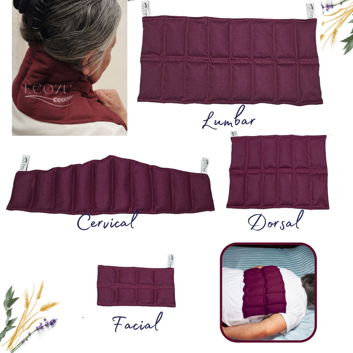 GENERICO - Pack De 4 Compresas De Semillas guinda